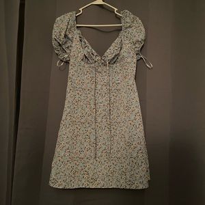 Blue dress with small white flowers